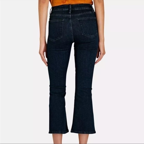 Frame Le One Crop Mini Boot Jeans Keller Dark Wash Size 2 J2 - Picture 3 of 11